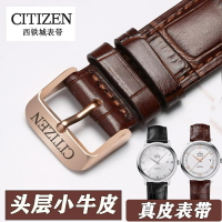 適用CITIZEN西鐵城光動能真皮手錶帶 通用頭層小牛皮錶帶 男女針釦款腕帶 送工具