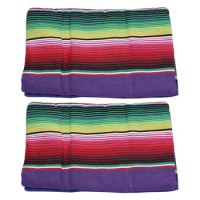 2X Mexican Tablecloth For Mexican Party Wedding Decorations, Mexican Saltillo Serape Blanket Bed Blanket Table Mat