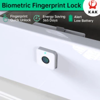 KAK Biometric Fingerprint Lock White Keyless Cabinet Lock Smart Drawer Locks Anti-theft Door Lock Long Standby Time Door Hardwar