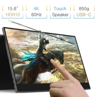 Narrow Frame 15.6" 4K Touch HDR10 Gaming Monitor For PS4 Switch XBOX NS Portable Touch Monitor Phone Laptop Computer Monitor PC