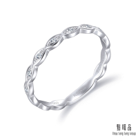 點睛品 Daily Luxe 時尚流線 鉑金鑽石戒指