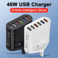 USB A Charger Multiple 6 Ports Quick Charger Mobile Cell Phone USB Fast Charging for iPhone 11 Pro Xiaomi Huawei Wall Charger