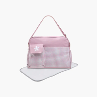 Babyshop Juniors Checked Diaper Bag with Double Handle and Zip Closure