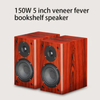 150W 4Ohm 5 Inch Rose Wood Veneer Speaker Fever Hifi Bookshelf Speaker 2.0 Passive 52Hz~ 20KHz Audio Wooden Pair Box