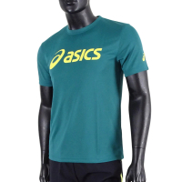 【asics 亞瑟士】Asics T-Shirts 男 短袖 T恤 運動 透氣 排汗 吸濕 快乾 抗UV 台灣製 綠(K31415-82)