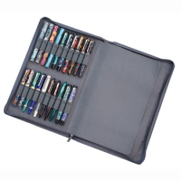 KACO Pen Case Available for 40 Fountain Pen / Rollerball Pen, Grey Pouch Pencil Bag Case Holder Storage Organizer Waterproof