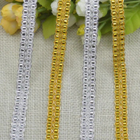 20Meters Gold Silver Sequin Ribbon Lace Trim Centipede Braided Ribbon DIY Clothes Sewing Accessories Curve Lace Wedding Decor
