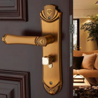 ZENHOSIT 1PC Aluminum Alloy Simple Entry Indoor Lever Door Lock Bedroom Handle Lockset Cylinder Security Handlesets with Keys
