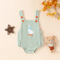 Mandarina Duck Cotton Onesie for Baby Girls&amp;boys Spring/Fall/summer Comfort and Triangle Creeper Romper Design