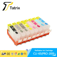 Tatrix without ink Canon refillable ink cartridge CLI-65 CLI65 for Canon PIXMA Pro-200 pro200 printer,Disposable chip