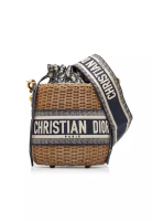 Dior 二手 Dior Oblique 藤編水桶包