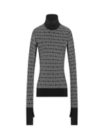 เสื้อสเว็ตเตอร์ผู้หญิง รุ่น WOMEN LOGO TURTLENECK JACQUARD SWEATER สี BLACK/WHITE