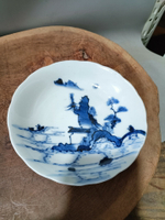 日本回流瓷器古董清代老青花盤，畫工發色漂亮，全品無毛病，保真