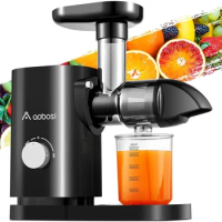 Juicer Machines, Slow Masticating Juicer with Quiet Motor/Reverse Function/Easy to Clean Brush，Black