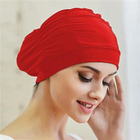 Mũ Bơi, Unisex, Mũ Bơi Tóc Dài, Vải Xếp Ly, Mũ Tắm, Mũ Len, Cảm Giác Trẻ Trung