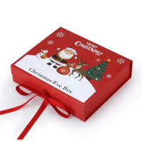 500pcs/Lot Wholesales Custom Logo and Size Luxury Christmas Candy Gift Paper Christmas Eve Box for Packaging