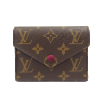 【二手名牌BRAND OFF】LOUIS VUITTON LV 路易威登 棕色 原花帆布 Victorine 三折短夾 M41938