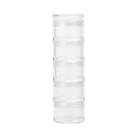 【MUJI 無印良品】壓克力分裝盒/5層.直徑3.5×12.1cm