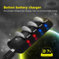 LIR2032H LIR2032 LIR2025 LIR1632 LED Display 3.7V 4 Slot Lithium Battery Charger For USB Quick Charger