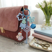 BagCharm Kunci Love dengan hiasan Lonceng dan Karakter Peri untuk gantungan Tas Kunci