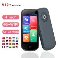 4G LTE Wifi Network V12 Smart Instant Translator 4" MTK6739 CPU RAM 1GB+ROM 8GB Android OS 7.1 Offline Translation IPS Screen