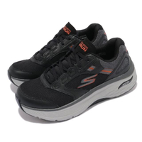 【SKECHERS】慢跑鞋 Max Cushioning 極致避震 男鞋 Arch Fit 專利鞋墊 緩衝 耐磨 黑 橘(220198BKGY)