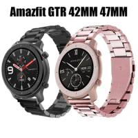 Metal band For Xiaomi Huami Amazfit GTR 47MM Strap Smart Watch stainless steel Wrist belt Bracelet for amazfit gtr 42mm straps