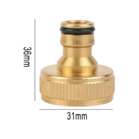 Fitting Hose Tap Connector Garden Adapter Golden Replacement 1inch BSPF 36*31mm Brass+Rubber Practical Durable