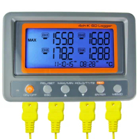 Portable/Wallmount Digital 4 Channel -328~2498 degree F/C K Type Thermocouple 2GB SD Card Temperature Thermometer Logger