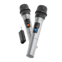 1 Pair UHF Wireless Microphone System Kits USB Receiver Handheld Karaoke Microphone Home Party Smart TV Speaker Singing Mic