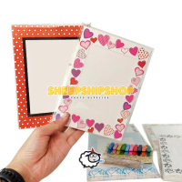 FRAME FOTO KERTAS KARAKTER 4R + clip kayu warna warni Pigura Dekorasi Kamar