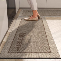 地毯 地墊廚房地墊純色亞麻腳墊吸水吸油可擦免洗耐臟地毯新款簡約長條地毯
