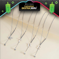 Kalung Huruf Wanita Titanium Anti Karat - Kalung Cewek Simple Aesthetic Inisial Nama Emas Hadiah Lio