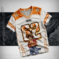 VICT X WEDX |  JERSEY  KAOS  ANIME  CUSTOM TULISAN KERAH  V-NECK, KAOS SATUAN, BAHAN FULLPRINT VW86