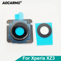 Aocarmo Back Lens Rear Camera Len Glass With Ring Frame Adhesive Sticker For Sony Xperia XZ3 H9493 H8416 H9436 SOV39 SO-01L
