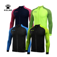 KELME Men's Running Jacket Windbreaker Football Soccer Training Sportwear With Zipper Pockets 3871300