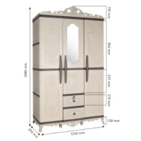 Lemari Pakaian Olymplast OTC Classic 2pintu dan 3pintu Lemari plastik - OTC 3 PINTU