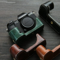 適用富士xs10相機包保護套x-s10復古綠色皮革底座 半套手柄