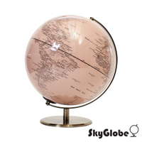 【SkyGlobe】12吋古典霧紅金屬底座地球儀(英文版)-大件商品請選宅配運送