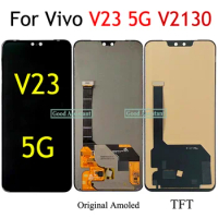Amoled / TFT Black 6.44 Inch For Vivo V23 5G V2130 Full LCD Display Screen Touch Digitizer Assembly Replacement parts