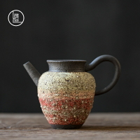 泥巴人孤品巖礦日本銀珠公道杯 手工柴燒陶瓷茶具茶海耐熱分茶器