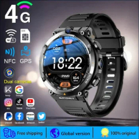 2024 New Smartwatch for Men GPS HD Dual Camera 4G Talk NFC Heart Rate Health Monitoring Face Unlock Smart Watch for Android IOS