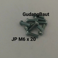 10pcs Baut JP Baut 10 M6x20 M6x25 M6x30 M6x35 M6x40 M6x50 M6x70 Baut Putih