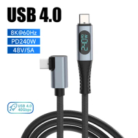 USB4.0 40Gbp Type C to Type C Cable PD 240W Fast Charging Cable Thunderbolt 4 8K@60Hz for PS5 Nintendo Switch MacBook Pro