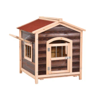 Outdoor rainproof dog cage outdoor warm medium and large dog pet four seasons universal kennel solid wood dog house house