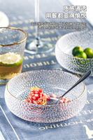 日式金邊玻璃碗精致創意甜品碗水果沙拉碗飯碗透明家用碗碟套裝