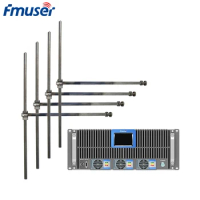 FMUSER FSN-5000T 5000Watt FM Broadcast Radio Transmitter+4Bay Professional FM Dipole Antenna+80m Cable Set For FM Radio Station