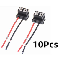 10Pcs Ceramic Connector H7 Wiring Harness Car Halogen Bulb Socket Power Adapter Plug Wires