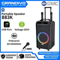 Speaker Active Portable GMC 883K + Mic Wireless speaker 10 inch, Max Frekuensi 20000Hz Garansi Resmi