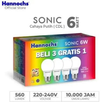 Lampu LED Hannochs Sonic Paket Hemat isi 4 Bohlam | Cahaya Putih CDL | 6W 10W 13W | SNI Original Ter